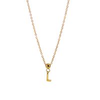 Rostfreier Stahl 18 Karat Vergoldet Einfacher Stil Überzug Brief Halskette Mit Anhänger sku image 12