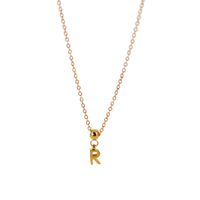 Rostfreier Stahl 18 Karat Vergoldet Einfacher Stil Überzug Brief Halskette Mit Anhänger sku image 18
