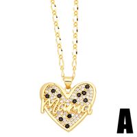 Copper Cute Heart Shape Inlay Zircon Pendant Necklace main image 5