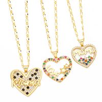 Copper Cute Heart Shape Inlay Zircon Pendant Necklace main image 1