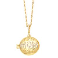 Copper Simple Style Classic Style Letter Inlay Zircon Pendant Necklace main image 4