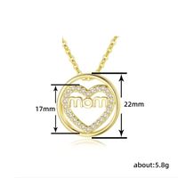 Copper Simple Style Heart Shape Inlay Zircon Pendant Necklace main image 3