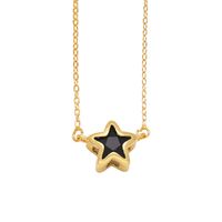 Copper Simple Style Star Plating Inlay Zircon Pendant Necklace main image 3