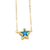 Copper Simple Style Star Plating Inlay Zircon Pendant Necklace main image 5
