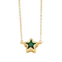 Copper Simple Style Star Plating Inlay Zircon Pendant Necklace sku image 6