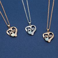 Kupfer Einfacher Stil Klassischer Stil Herzform Eingelegter Edelstein Halskette main image 1