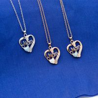 Copper Simple Style Classic Style Heart Shape Inlaid Gemstone Necklace main image 2