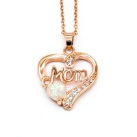 Copper Simple Style Classic Style Heart Shape Inlaid Gemstone Necklace sku image 2