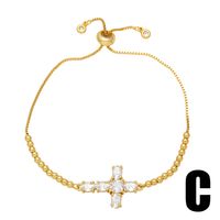 Copper Simple Style Classic Style Cross Inlay Zircon Bracelets main image 4