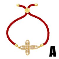 Copper Simple Style Classic Style Cross Inlay Zircon Bracelets main image 5