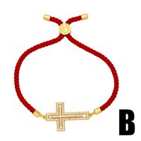 Copper Simple Style Classic Style Cross Inlay Zircon Bracelets main image 3