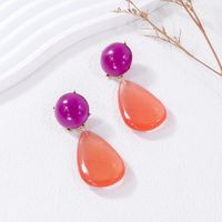 1 Pair Casual Round Water Droplets Enamel Inlay Resin Resin Drop Earrings main image 4