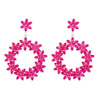 1 Pair IG Style Shiny Circle Flower Inlay Alloy Zircon Drop Earrings main image 5