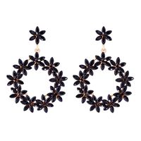 1 Pair IG Style Shiny Circle Flower Inlay Alloy Zircon Drop Earrings sku image 2