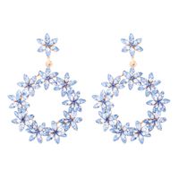 1 Pair IG Style Shiny Circle Flower Inlay Alloy Zircon Drop Earrings sku image 3