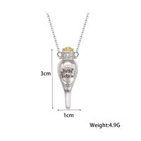 Sterling Silver White Gold Plated IG Style Elegant Bottle Inlay Artificial Gemstones Agate Pendant Necklace main image 2