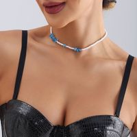 Lässig Einfacher Stil Geometrisch Künstlicher Kristall Saatperle Perlen Überzug Frau Halskette main image 1