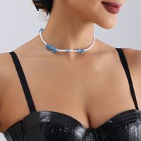 Lässig Einfacher Stil Geometrisch Künstlicher Kristall Saatperle Perlen Überzug Frau Halskette main image 5