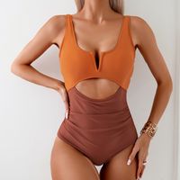 Women's Simple Style Solid Color 1 Piece One Piece Swimwear main image 3