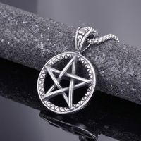 Stainless Steel Hip-Hop Round Star Pendant Necklace main image 6