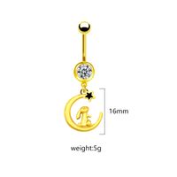 1 Piece Belly Rings Sweet Pastoral Water Droplets Rose Flower Stainless Steel Alloy Inlay Acrylic Rhinestones Glass White Gold Plated Gold Plated sku image 1