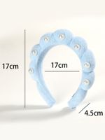 Women's Casual Solid Color Flannel Inlay Artificial Pearls Hair Band main image 2