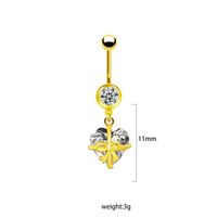 1 Piece Belly Rings IG Style Simple Style Heart Shape Butterfly 316 Stainless Steel  Alloy Hollow Out Inlay Acrylic Rhinestones Glass White Gold Plated Gold Plated main image 6