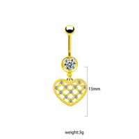 1 Piece Belly Rings IG Style Simple Style Heart Shape Butterfly 316 Stainless Steel  Alloy Hollow Out Inlay Acrylic Rhinestones Glass White Gold Plated Gold Plated main image 3