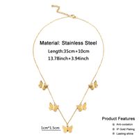 Stainless Steel Gold Plated Simple Style Star Butterfly None Necklace main image 2
