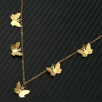 Stainless Steel Gold Plated Simple Style Star Butterfly None Necklace main image 3