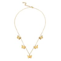 Stainless Steel Gold Plated Simple Style Star Butterfly None Necklace sku image 4