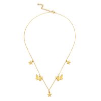 Stainless Steel Gold Plated Simple Style Star Butterfly None Necklace sku image 3