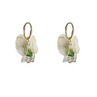 1 Paire Sucré Fleur Placage Incruster Arylique Gaze Perles Artificielles Boucles D'oreilles main image 4