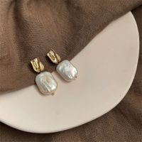 1 Pair Elegant Retro Geometric Freshwater Pearl Earrings sku image 16