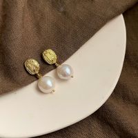 1 Pair Elegant Retro Geometric Freshwater Pearl Earrings sku image 4