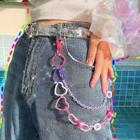 Hip-Hop Heart Shape Flower Plastic Women's Chain Belts sku image 2