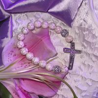 Sweet Cool Style Cross Heart Shape Artificial Pearl Stone Titanium Steel Inlay Rhinestones Women's Bracelets sku image 1