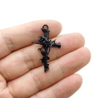 1 Piece Alloy Cross Rose Polished Pendant sku image 5