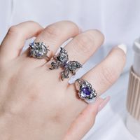 Wholesale IG Style Cool Style Star Heart Shape Butterfly Copper Plating Inlay Zircon Open Rings main image 5