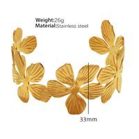 Vacation Simple Style Flower 304 Stainless Steel 18K Gold Plated Bangle In Bulk main image 5