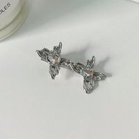 Women's Casual Simple Style Heart Shape Bow Knot Alloy Plating Zircon Hair Clip sku image 1