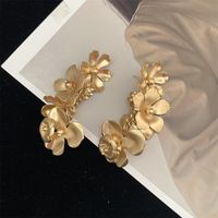 1 Pair Sweet Flower Plating Metal Drop Earrings main image 5