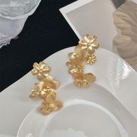 1 Pair Sweet Flower Plating Metal Drop Earrings main image 2