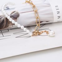 Wholesale Jewelry IG Style Elegant Geometric Artificial Pearl Iron Beaded Plating Necklace main image 4