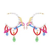 1 Paar Elegant Ferien Geometrisch Perlen Künstliche Perle Harz Metall Ohrringe main image 6