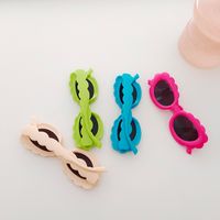 Sweet Solid Color Pc Resin Oval Frame Full Frame Kids Sunglasses main image 5