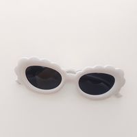 Sucré Couleur Unie Pc Résine Cadre Ovale Plein Cadre Enfants Lunettes De Soleil sku image 2