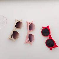 Cartoon Style Solid Color Pc Resin Round Frame Full Frame Kids Sunglasses main image 5