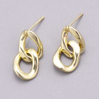 1 Pair Casual Simple Style Chain Copper White Gold Plated Drop Earrings main image 4