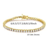 Copper 18K Gold Plated Glam Wedding Romantic Solid Color Chain Inlay Zircon Tennis Bracelet main image 2